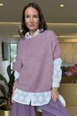 Made in Italy Big Softie Cap Sleeve Knit Top Heather -